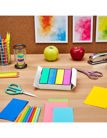 800 Grapas Mini Coloridas 12x6mm SquarezhenBo Suministros Oficina