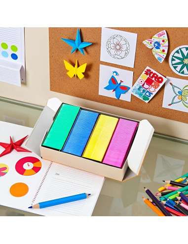 800 Grapas Mini Coloridas 12x6mm SquarezhenBo Suministros Oficina