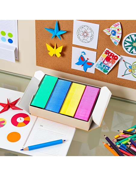 800 Grapas Mini Coloridas 12x6mm SquarezhenBo Suministros Oficina