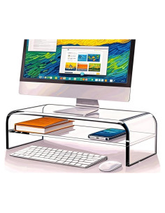 Soporte de Monitor Acrílico Genérico 2 Niveles 40.64x20.32 cm