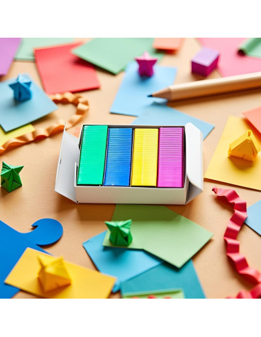 800 Grapas Mini Coloridas 12x6mm SquarezhenBo Suministros Oficina