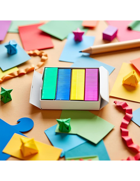 800 Grapas Mini Coloridas 12x6mm SquarezhenBo Suministros Oficina