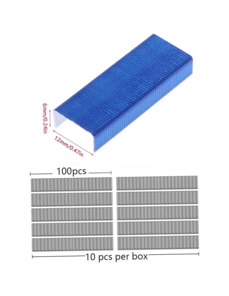 800 Grapas Mini Coloridas 12x6mm SquarezhenBo Suministros Oficina