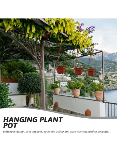 10 Macetas Colgantes Mipcase de Plástico 25x10cm Rojo Oscuro