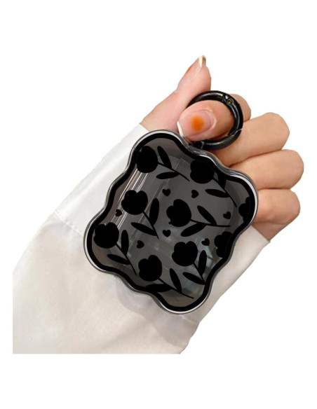 Funda Protectora Silicona Kawaii para AirPods Pro 2 - Flor Negra