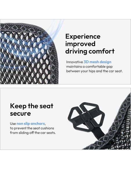 Cojín de Asiento Carrotez 3D Air Mesh Negro 50.8x38.1 cm