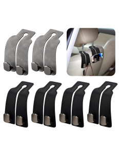 6 Ganchos de Cuero Epicover para Asientos de Coche - Organizadores