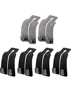 6 Ganchos de Cuero Epicover para Asientos de Coche - Organizadores 2