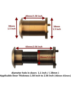 Mirador de Puerta de Seguridad Muluo 220 Latón Dorado 28mm 2
