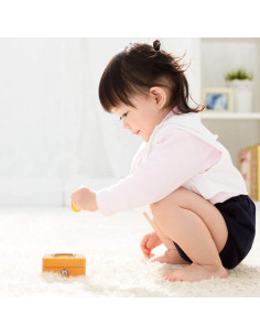 Mini Caja de Dinero Goehiaul Naranja 12.4x9.4x6.1cm con Llave 2