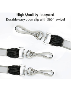 Paquete de 100 Lanyards Negros LOCONHA con Clip Giratorio 2