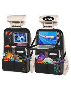 Organizador de Asiento Trasero Duwai 2 Paquetes Negro 12 Bolsillos