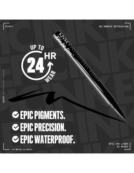 Delineador Líquido Impermeable NYX Epic Ink - Negro Mate