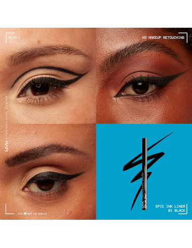 Delineador Líquido Impermeable NYX Epic Ink - Negro Mate