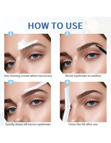 8 Cuchillas de Cejas EupHHonycs para Mujeres - Multifuncionales