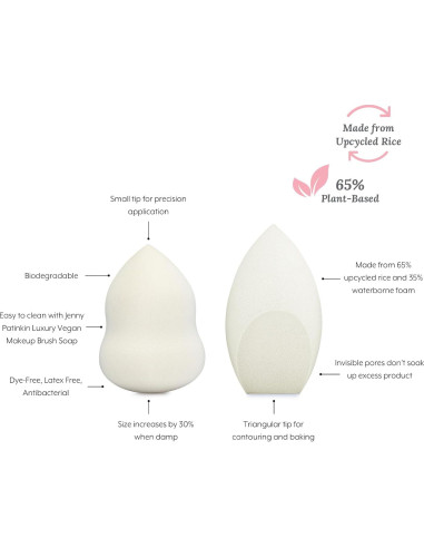 Dúo de Esponjas de Maquillaje Jenny Patinkin - Biodegradables