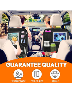 Organizador de Asiento Trasero Duwai 2 Paquetes Negro 12 Bolsillos 2