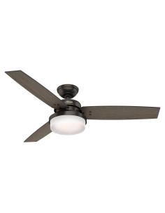 Ventilador de Techo Hunter Sentinel 52" Bronce con Luz LED y Control Remoto