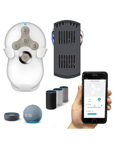 Kit Control Remoto Ventilador Techo Prichor HK05, Wi-Fi, 3 Velocidades