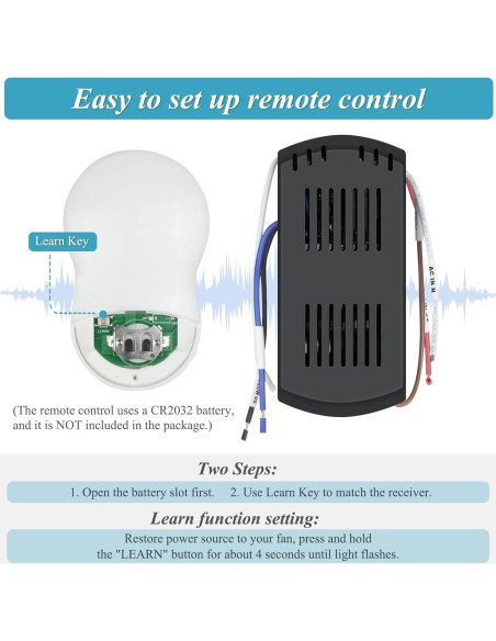 Kit Control Remoto Ventilador Techo Prichor HK05, Wi-Fi, 3 Velocidades Kit Control Remoto Ventilador Techo Prichor HK05, Wi-Fi, 3 Velocidades