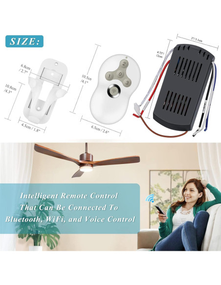 Kit Control Remoto Ventilador Techo Prichor HK05, Wi-Fi, 3 Velocidades Kit Control Remoto Ventilador Techo Prichor HK05, Wi-Fi, 3 Velocidades