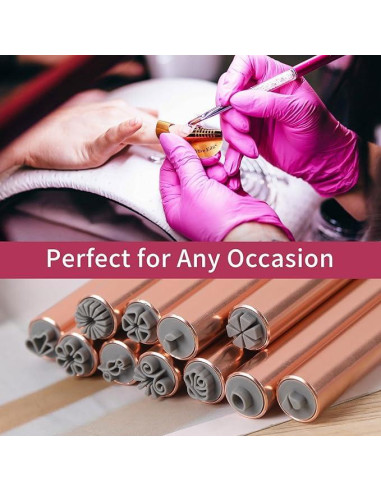 Conjunto de 15 Bolígrafos de Estampado de Uñas Ryaner