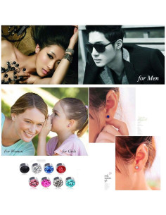 Juego de Aretes Magnéticos Spiritlele 12 Pares Colores CZ 2