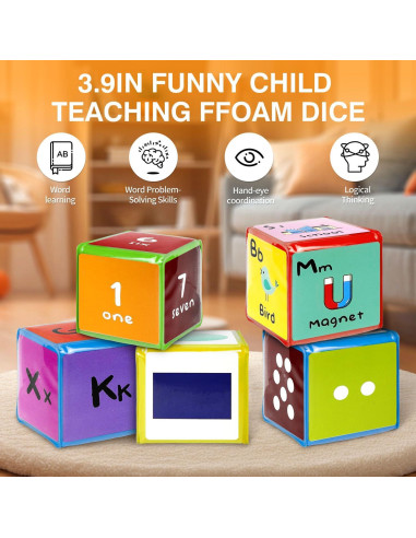 Dados de Historia Educativos Grekos - 4 Dados de Espuma con 48 Tarjetas