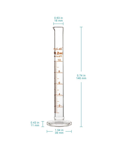 Cilindro Graduado de Vidrio Borosilicato StonyLab 10ml - 4 Pack