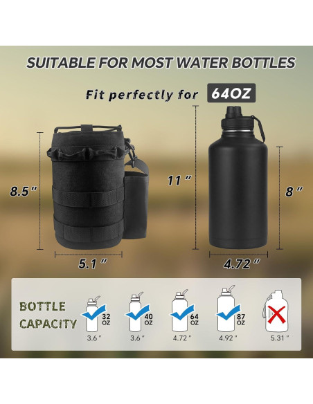 Soporte para Botella de Agua COOLYARD 64 oz Táctico Negro