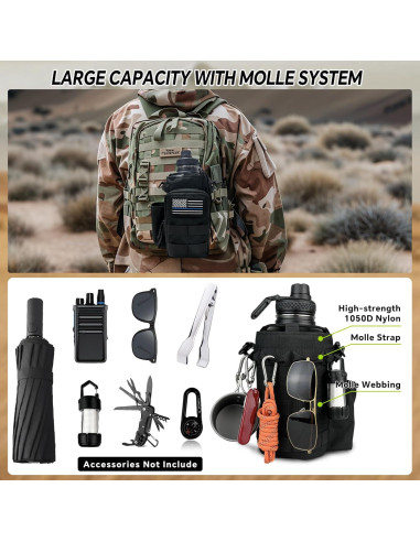 Soporte para Botella de Agua COOLYARD 64 oz Táctico Negro