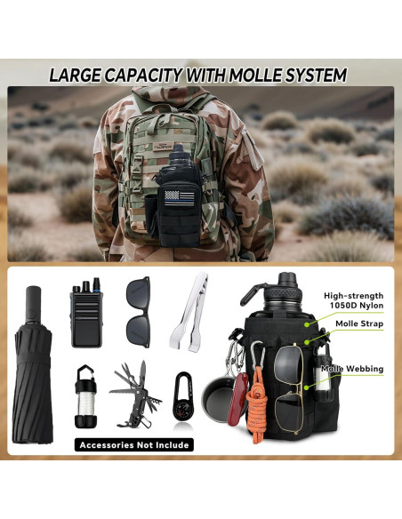 Soporte para Botella de Agua COOLYARD 64 oz Táctico Negro