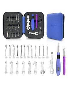 Juego de Ganchillos Iluminados HCBZVV 18 en 1 con Contador