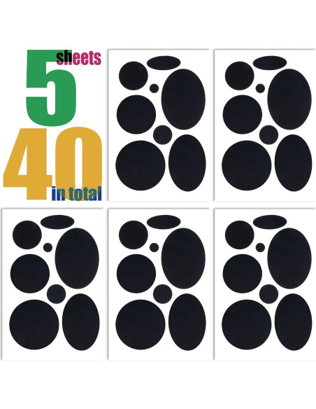 Kit de 40 Parches Reparadores Autoadhesivos OIIKI Negro