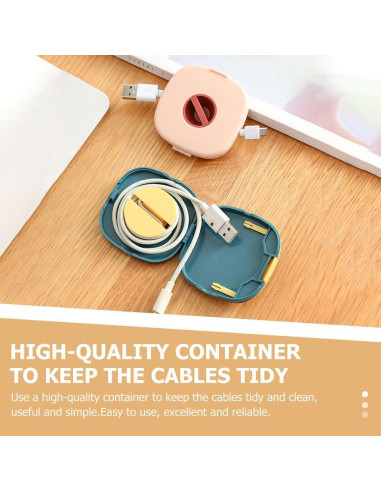 Organizador de Cables Jojofuny 3 Piezas Portátil Blanco/Rosa/Azul