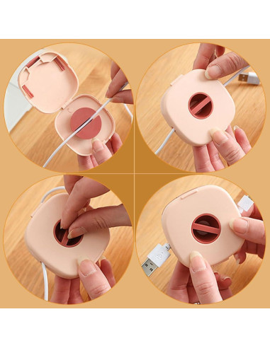 Organizador de Cables Jojofuny 3 Piezas Portátil Blanco/Rosa/Azul