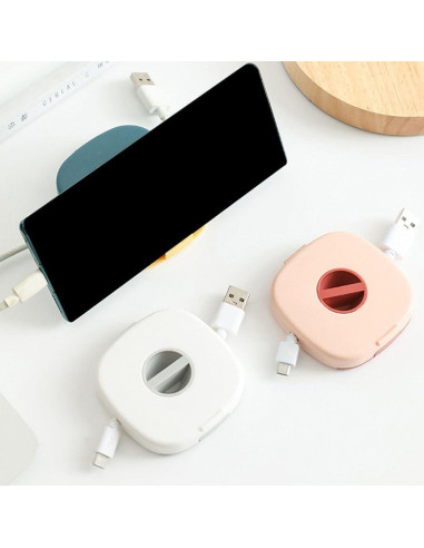 Organizador de Cables Jojofuny 3 Piezas Portátil Blanco/Rosa/Azul