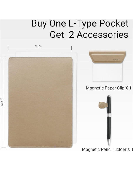 Carpeta Magnética A4 ergomi de Cuero Sintético Beige Carpeta Magnética A4 ergomi de Cuero Sintético Beige