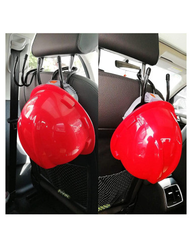 Ganchos Ajustables para Reposacabezas - Soporte de Casco y Bolsos