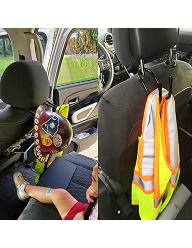 Ganchos Ajustables para Reposacabezas - Soporte de Casco y Bolsos