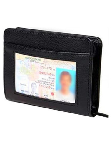 Billetera de cuero con bloqueo RFID JahyShow para 36 tarjetas