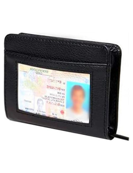 Billetera de cuero con bloqueo RFID JahyShow para 36 tarjetas
