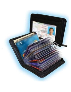 Billetera de cuero con bloqueo RFID JahyShow para 36 tarjetas 2