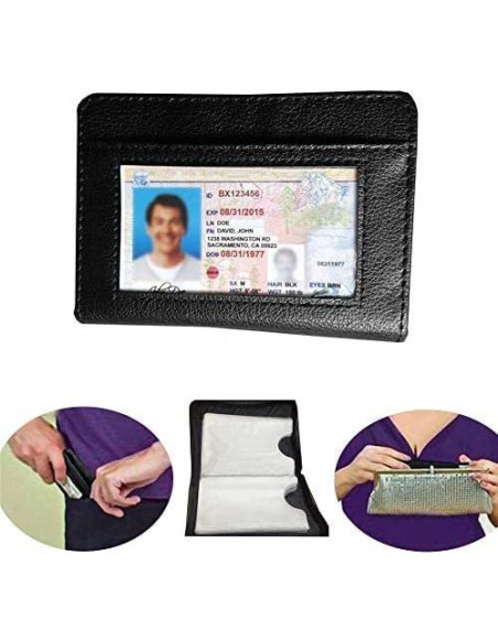 Billetera de cuero con bloqueo RFID JahyShow para 36 tarjetas