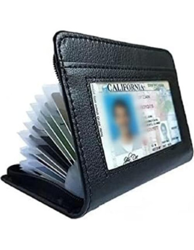 Billetera de cuero con bloqueo RFID JahyShow para 36 tarjetas