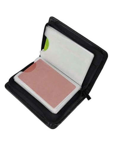 Billetera de cuero con bloqueo RFID JahyShow para 36 tarjetas
