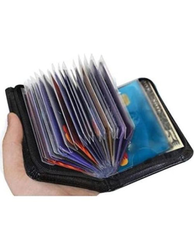 Billetera de cuero con bloqueo RFID JahyShow para 36 tarjetas