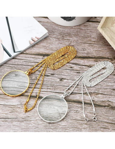 Collar Lupa 5X Yaomiao con Lente de Vidrio y Cadena 66 cm