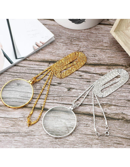 Collar Lupa 5X Yaomiao con Lente de Vidrio y Cadena 66 cm