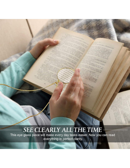 Collar Lupa 5X Yaomiao con Lente de Vidrio y Cadena 66 cm